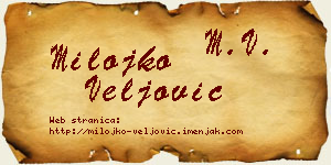 Milojko Veljović vizit kartica